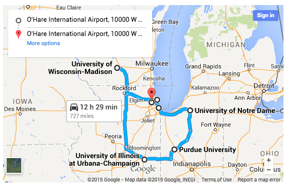 Chicago campus visits itinerary