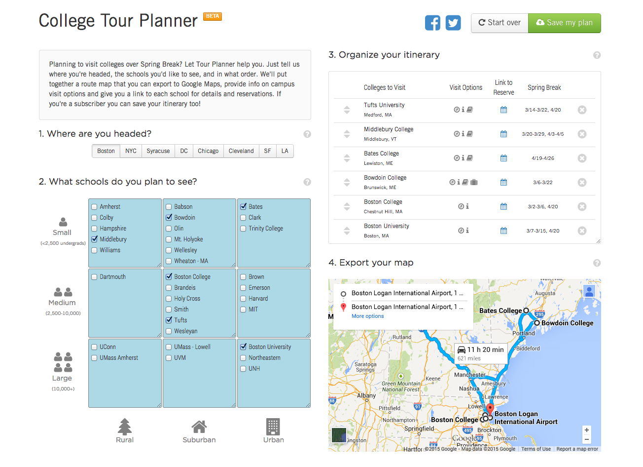 introducing the college tour planner