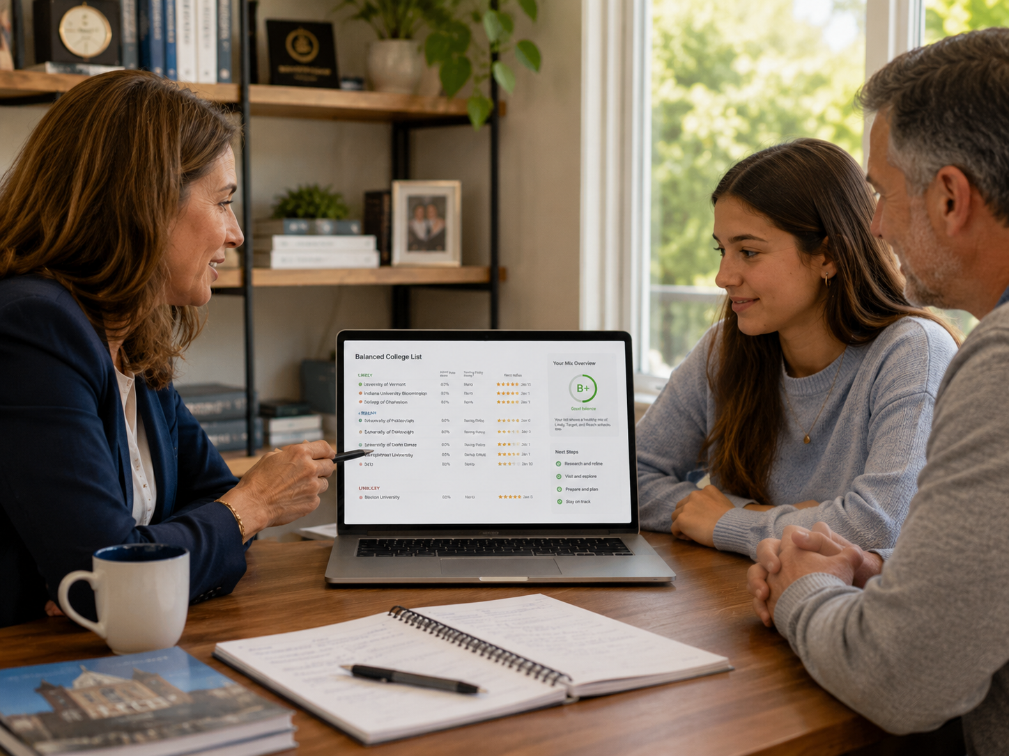 College Kickstart student recommendations and list planning view